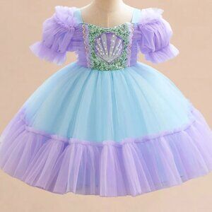 🧜‍♀️ Mermaid Princess Dress + Seashell Tiara 🧜‍♀️